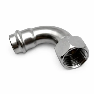 Stainless steel 90° press female elbow