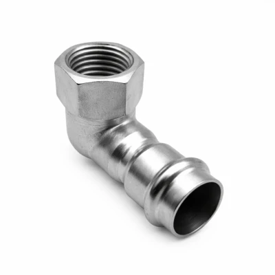 Stainless steel 90° short press female elbow