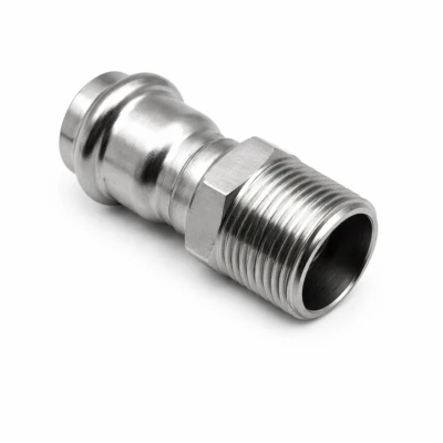 Stainless steel press male connector