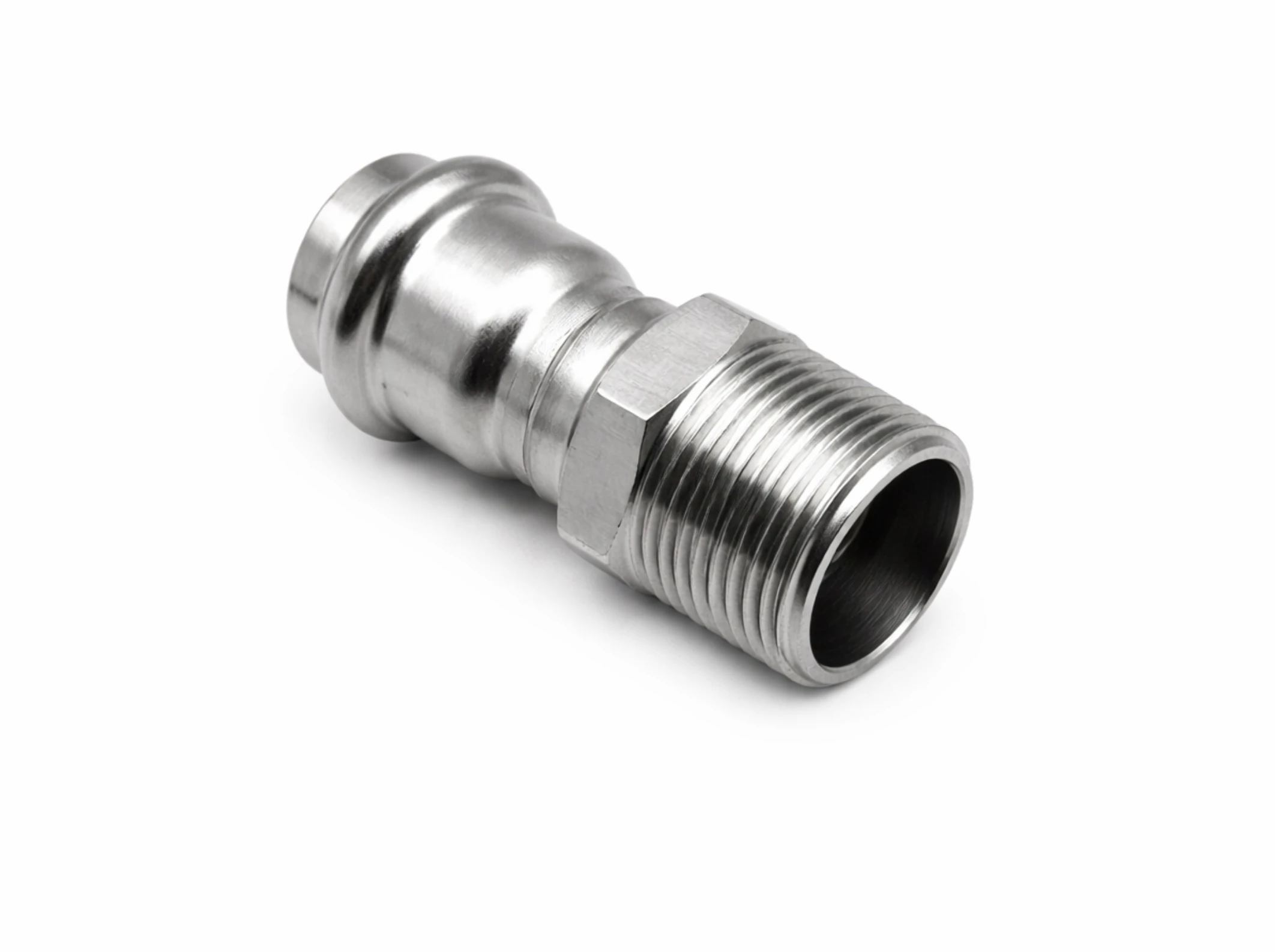 Stainless steel press male connector