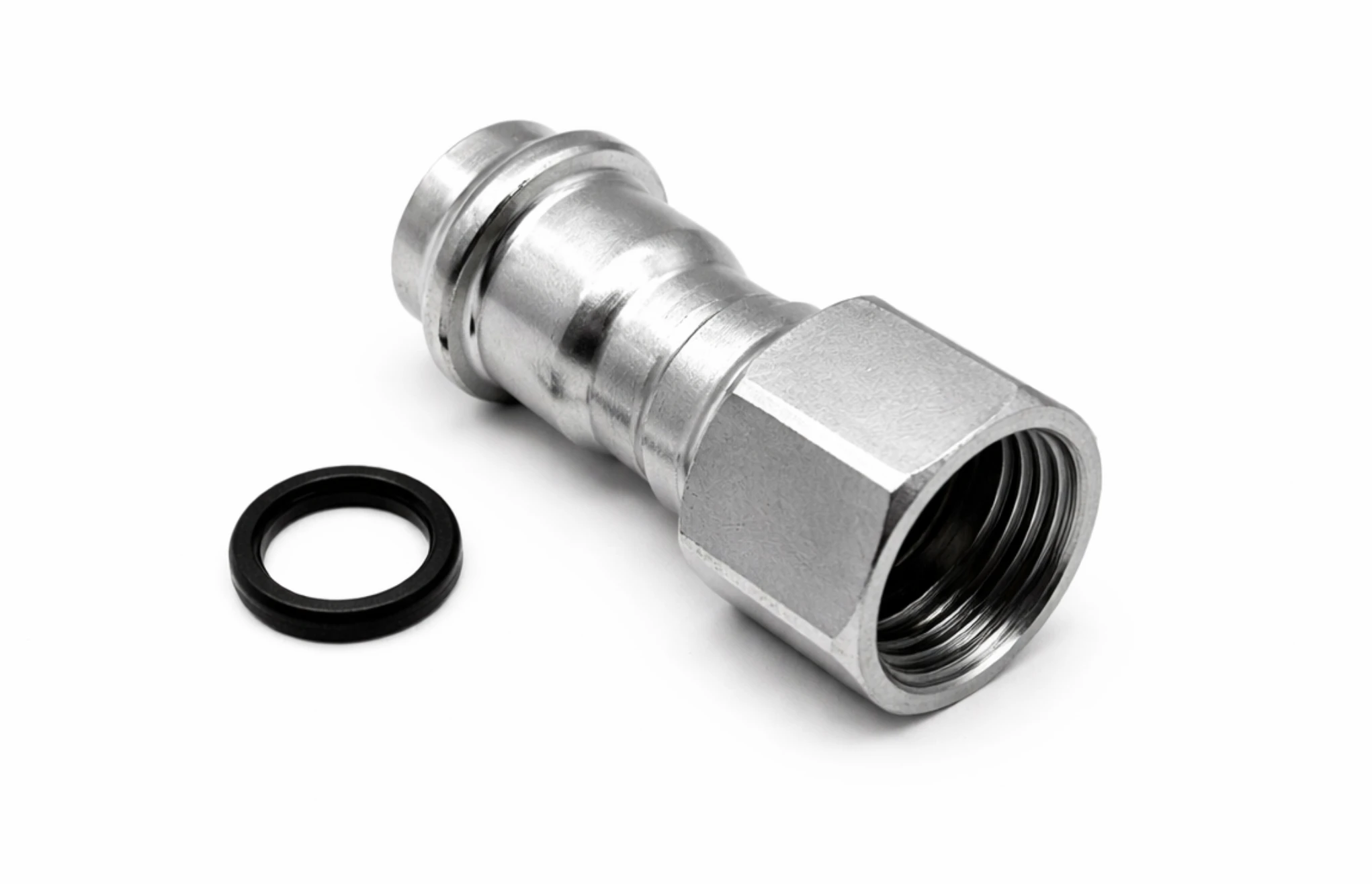 Stainless steel press female union